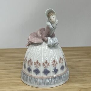 1992 Lladro Sounds Of Winter Bell Four Seasons Lady Figurine Spain Retired